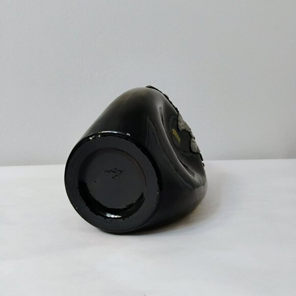 Antique Danish Topnoe Pewter Overlay & Green Glass Decanter Bottle No Stopper - Picture 6 of 8